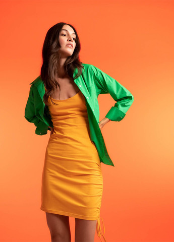 Светло-оранжевое кэжуал платье платье-майка DeFacto однотонное