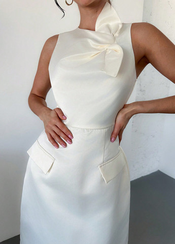 Айворі святковий, коктейльна, кежуал сукня а-силует SHEIN однотонна