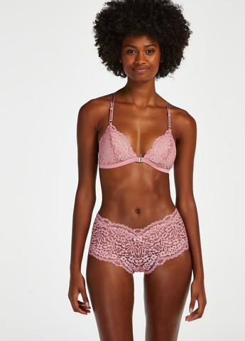 Светло-розовый бралетт бюстгальтер Hunkemoller без косточек полиамид, кружево