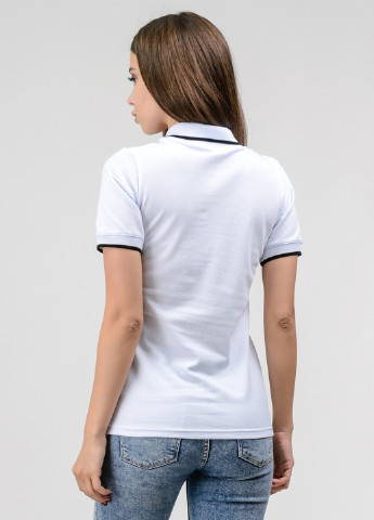 Белая женская футболка-поло Go Fitness с логотипом