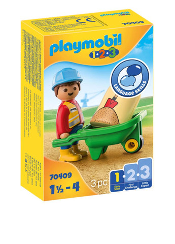 Ігровий набір Будівельник з тачкою, 14х9х5 см Playmobil (292303988)