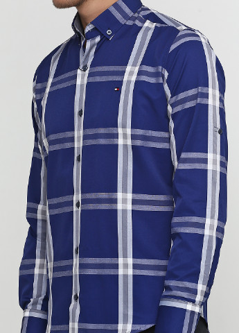 Синяя кэжуал рубашка в клетку Tommy Hilfiger с длинным рукавом