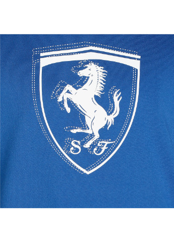 Футболка Scuderia Ferrari Race Tonal Shield Men's Tee Puma однотонна синя спортивна бавовна, поліестер