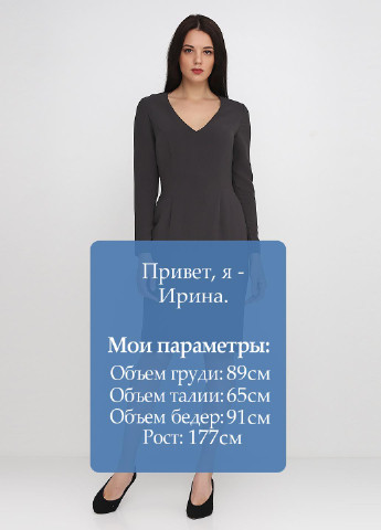 Грифельно-сіра кежуал сукня коротка Kristina Mamedova однотонна