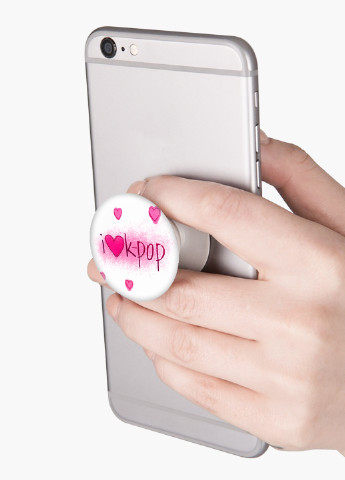 Попсокет (Popsockets) держатель для смартфона Кей-поп (K-pop) (8754-2670) Черный MobiPrint (221548616)