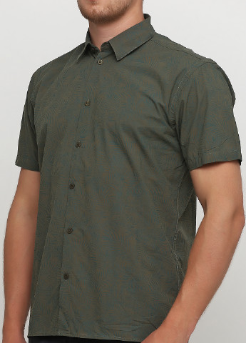 Оливковковая (хаки) кэжуал рубашка однотонная Minimum