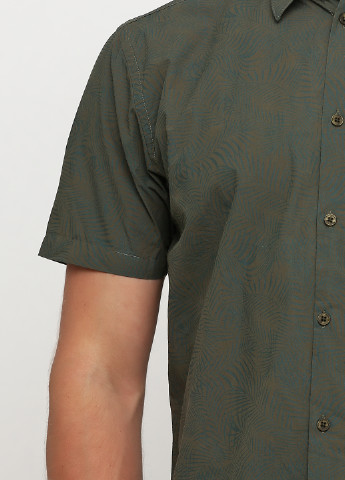 Оливковковая (хаки) кэжуал рубашка однотонная Minimum