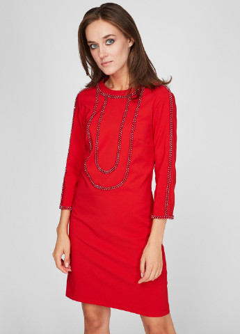 Червона коктейльна сукня футляр Sassofono однотонна