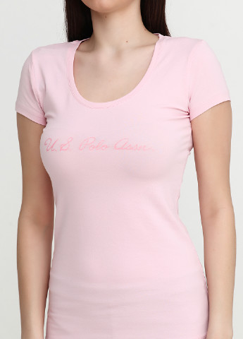 Светло-розовая всесезон футболка с коротким рукавом U.S. POLO ASSN.