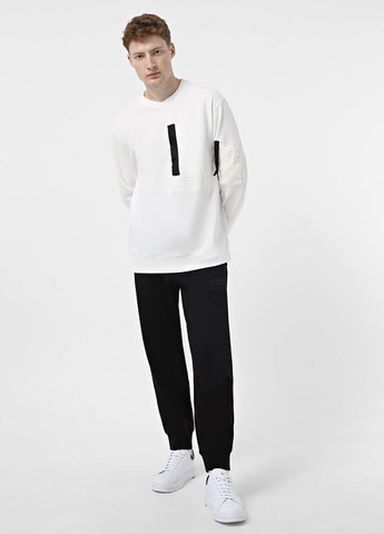 Білий світшот Armani Exchange напис без декору (365688619)