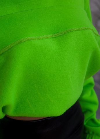Свитшот Ager - Прямой крой рисунок кислотно-зеленый кэжуал трикотаж, хлопок - (251457545)