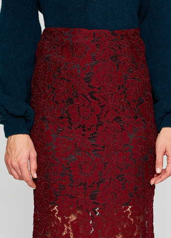 Бордовая кэжуал однотонная юбка KOTON карандаш