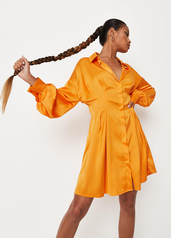 Оранжевое кэжуал платье а-силуэт Missguided однотонное