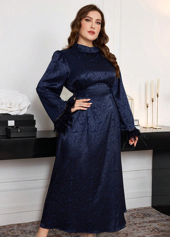 Темно-синя кежуал сукня SHEIN однотонна