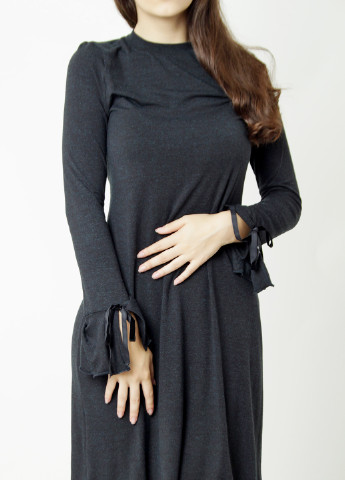 Черное кэжуал платье Goldi однотонное