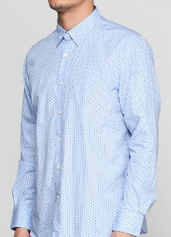 Голубой кэжуал рубашка Massimo Dutti с длинным рукавом