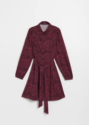 Вишневое кэжуал платье рубашка House с абстрактным узором