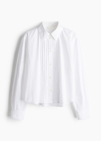 Белая классическая, кэжуал рубашка однотонная H&M