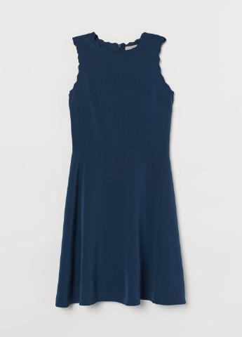 Темно-синя кежуал сукня, сукня кльош H&M однотонна
