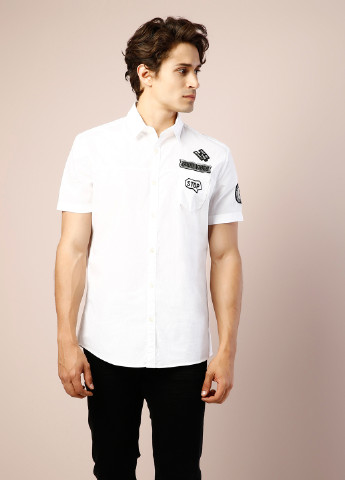 Белая кэжуал рубашка с надписями Colin's с коротким рукавом