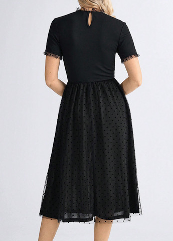 Чорна святковий, вечірня сукня кльош SHEIN однотонна