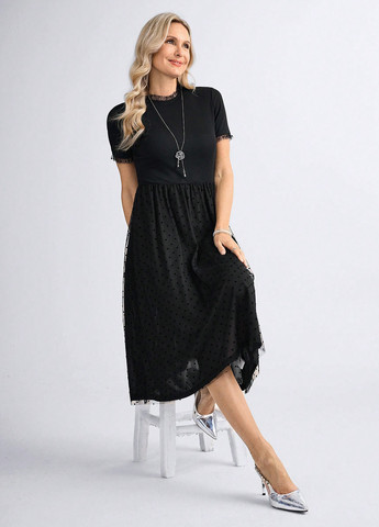 Чорна святковий, вечірня сукня кльош SHEIN однотонна