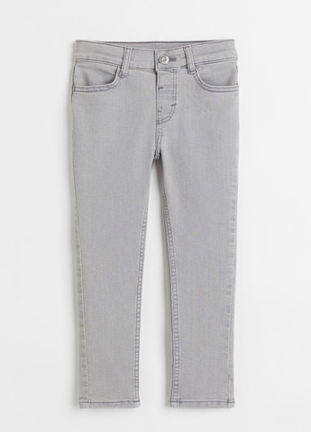 Светло-серые демисезонные зауженные джинсы H&M