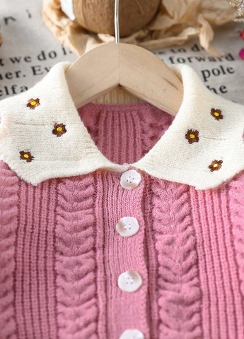 Рожевий демісезонний костюм (кардиган, штани) брючний SHEIN