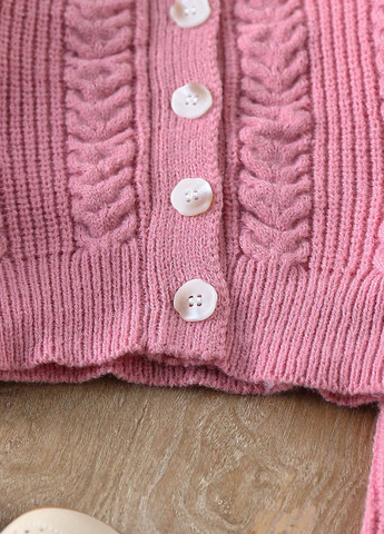 Рожевий демісезонний костюм (кардиган, штани) брючний SHEIN