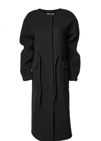 Черное демисезонное Пальто однобортное MiNiMax