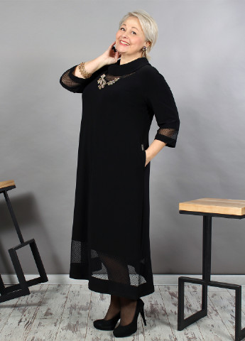 Черное кэжуал платье а-силуэт Nadin однотонное