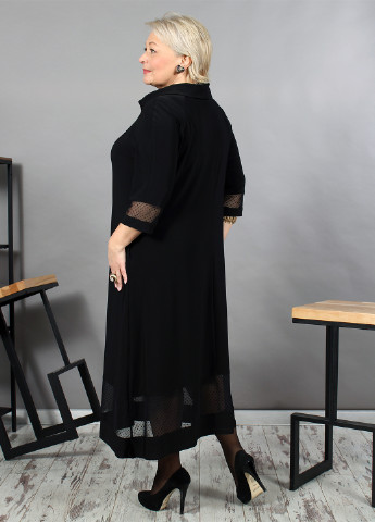 Черное кэжуал платье а-силуэт Nadin однотонное
