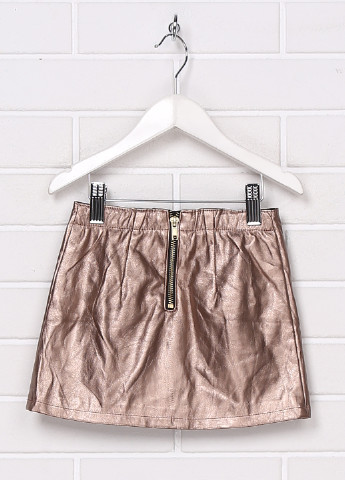 Золотистая кэжуал однотонная юбка H&M мини