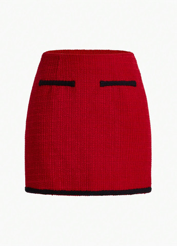 Красная кэжуал колор блок юбка SHEIN а-силуэта (трапеция)