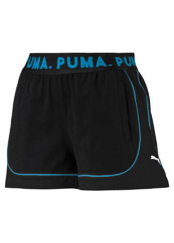 Шорти Puma однотонные чёрные спортивные хлопок