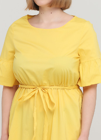 Желтое кэжуал платье Heine однотонное