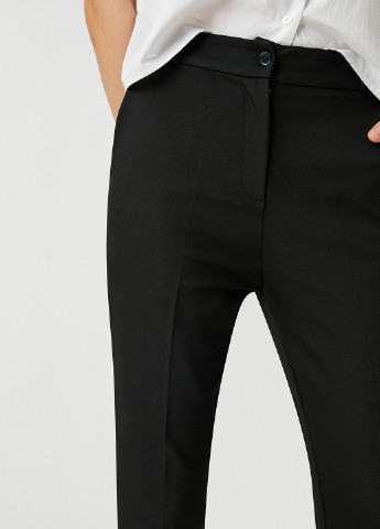 Черные классические демисезонные зауженные, укороченные брюки KOTON