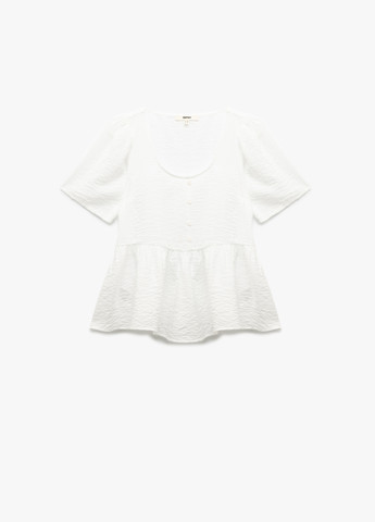 Белая блуза с баской KOTON