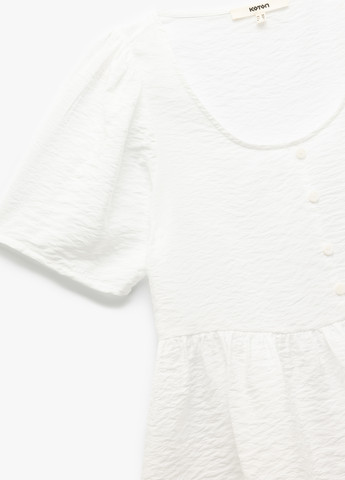 Белая блуза с баской KOTON