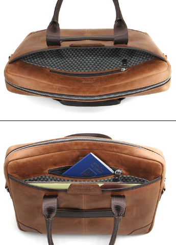 Сумка кожаная для ноутбука 15,6', MackBook 16' 717 R-Br светло-коричневая Tom Stone (239785439)