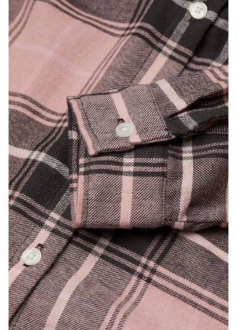 Розовая кэжуал рубашка в клетку H&M