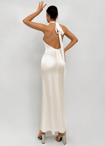 Кремова вечірня сукня з відкритою спиною SHEIN однотонна