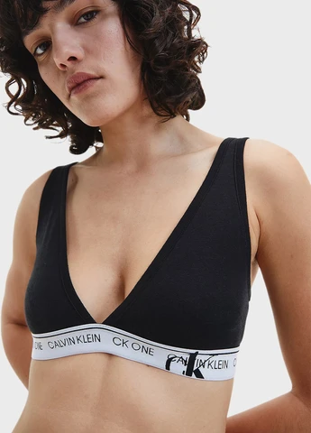 Чорний топ бюстгальтер Calvin Klein без кісточок бавовна