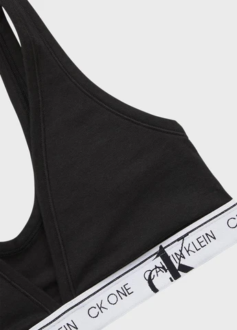 Чорний топ бюстгальтер Calvin Klein без кісточок бавовна