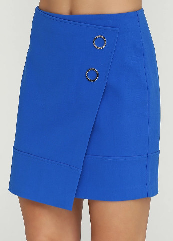 Синяя кэжуал однотонная юбка H&M на запах