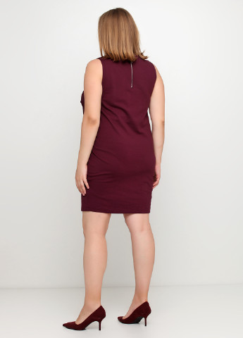 Бордовое кэжуал платье платье-майка No Brand однотонное