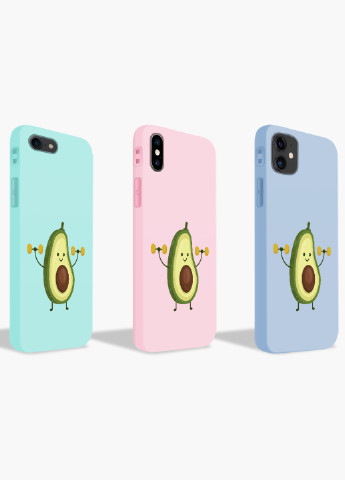 Чехол силиконовый Apple Iphone X Авокадо Фитнес (Avocado Fitness) Белый (6129-1394) MobiPrint (219537086)