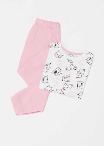 Светло-розовая всесезон пижама (лонгслив, брюки) лонгслив + брюки Oviesse