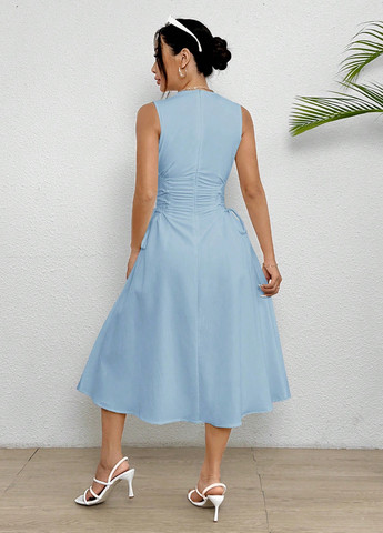 Світло-блакитна кежуал сукня кльош SHEIN однотонна