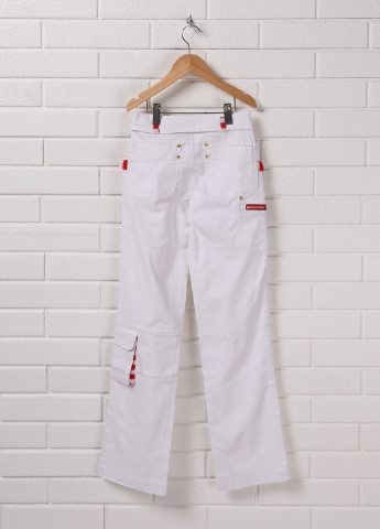 Белые кэжуал демисезонные прямые брюки Olimpia